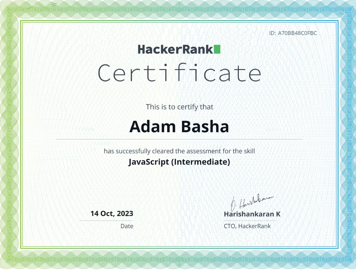 Certificate